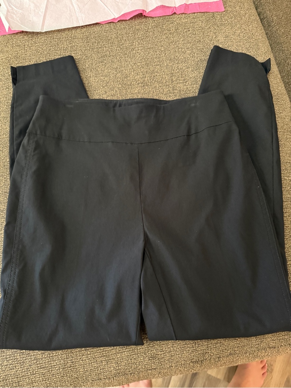 Black Straight-Leg Pull-On Women's Pants